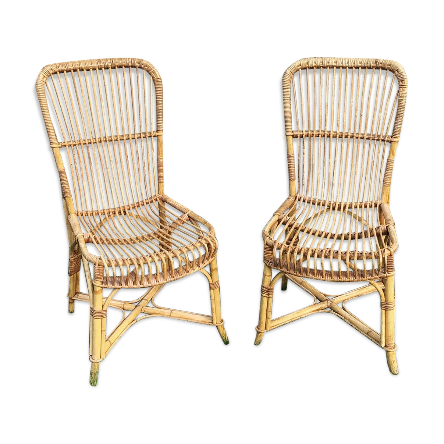 Pair of rattan chairs