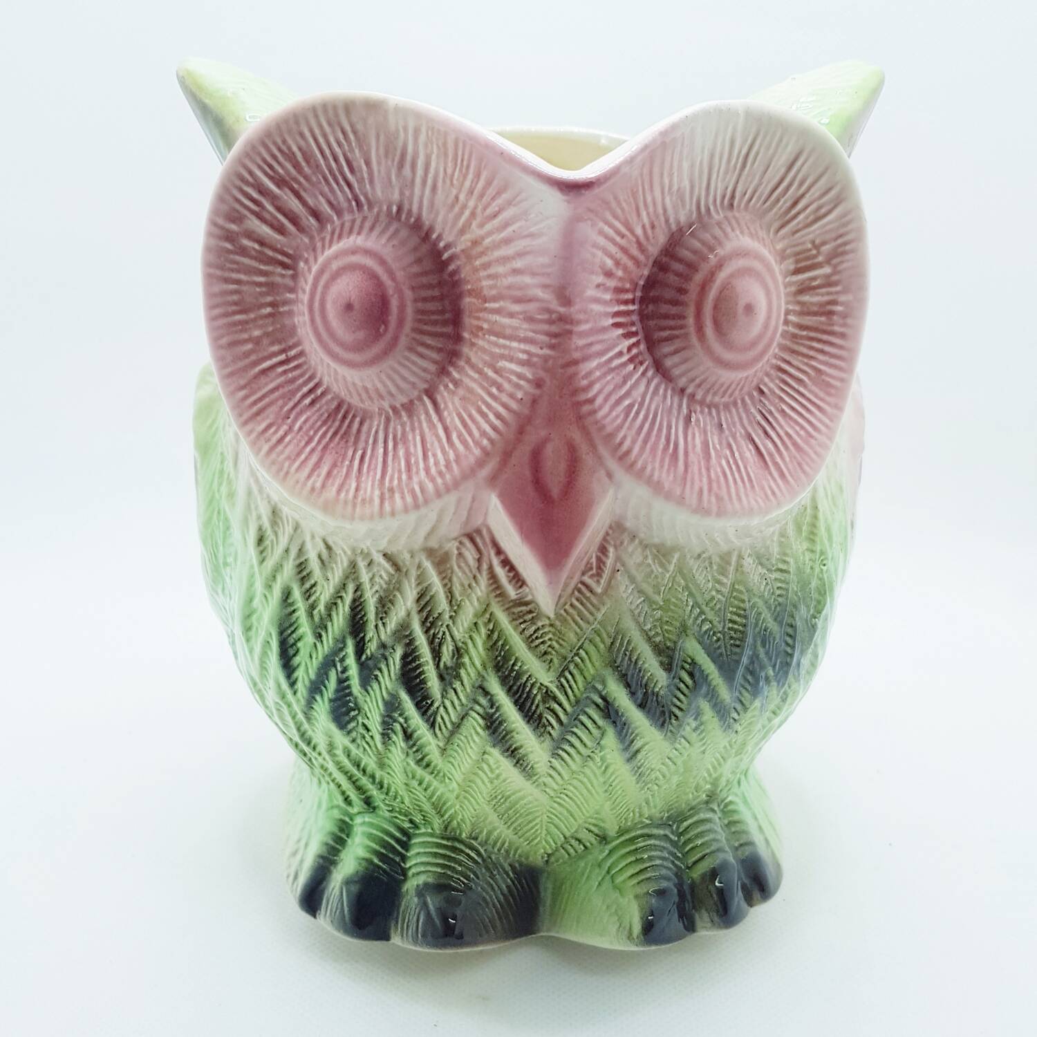 Grand pichet hibou en barbotine