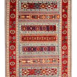 Vintage Style Red Kilim Rug Wool Handmade Tribal Flatweave 167x108cm