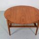 Scandinavian Modern Teak& Rattan Round Coffee Table, 1960's Denmark