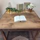 Square farmhouse table in solid oak.