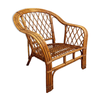 Vintage rattan armchair 60s