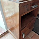 Vintage Wooden Nightstand with Marble Top