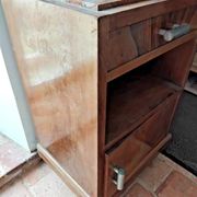 Vintage Wooden Nightstand with Marble Top