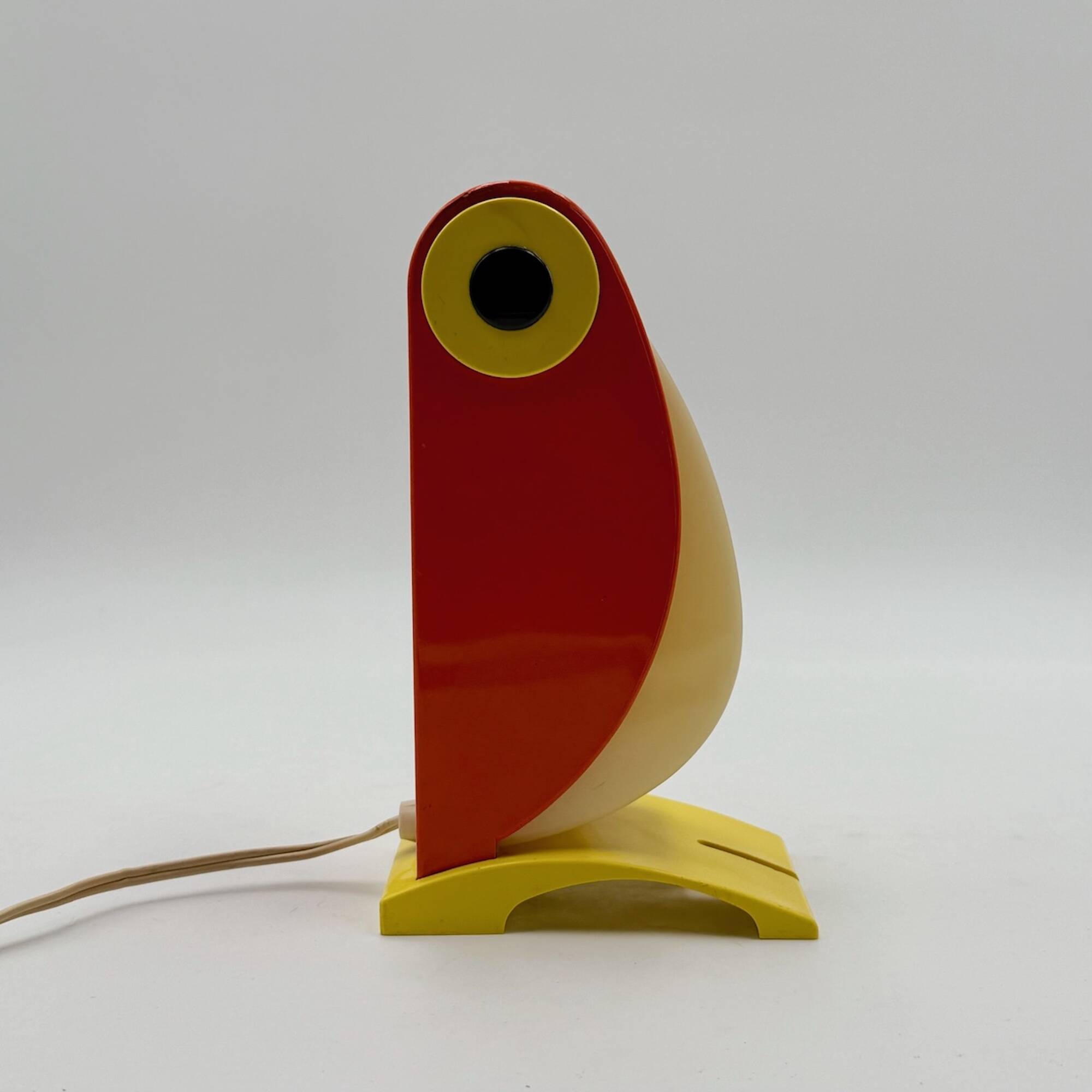 Playful 1970s Italian Toucan Light in Red and Yellow by Enea Ferrari