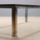 Vintage coffee table in metal, brass and glass, 1970s design.