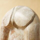 Abstract sculpture stone pink marble contemporary signed