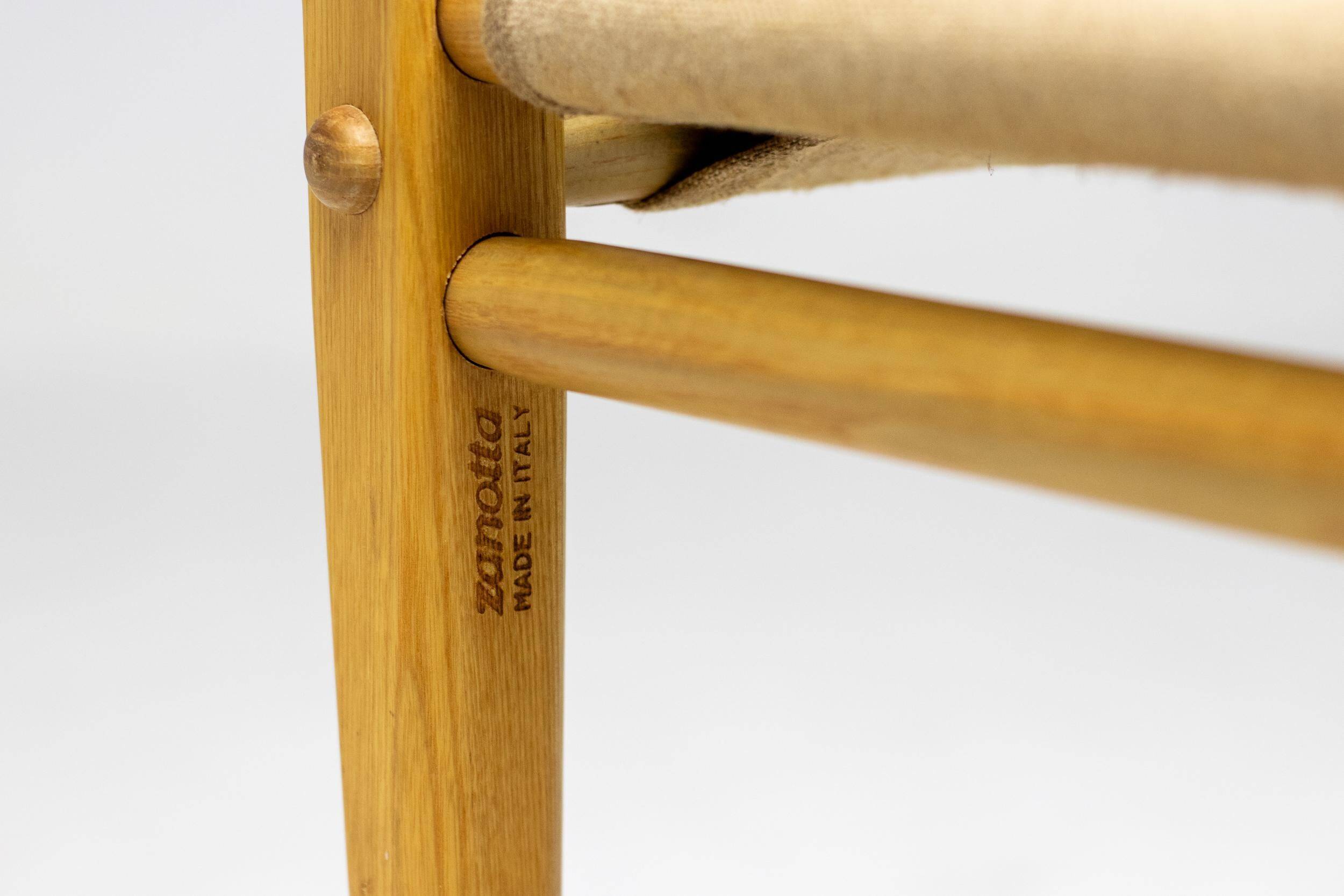 Occasional chair in ash and canvas Zanotta - Italian Mid-Century Modern, Functional Vintage