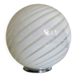 Contemporary murano spiral white murano glass table lamp
