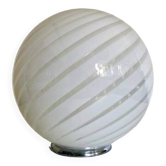 Lampe de table contemporaine en verre de Murano blanc spirale de Murano