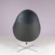 1960s swivel easy chair on chrome crossbase with black skai seat / Rudolf Wolf / Rohé, Netherlands