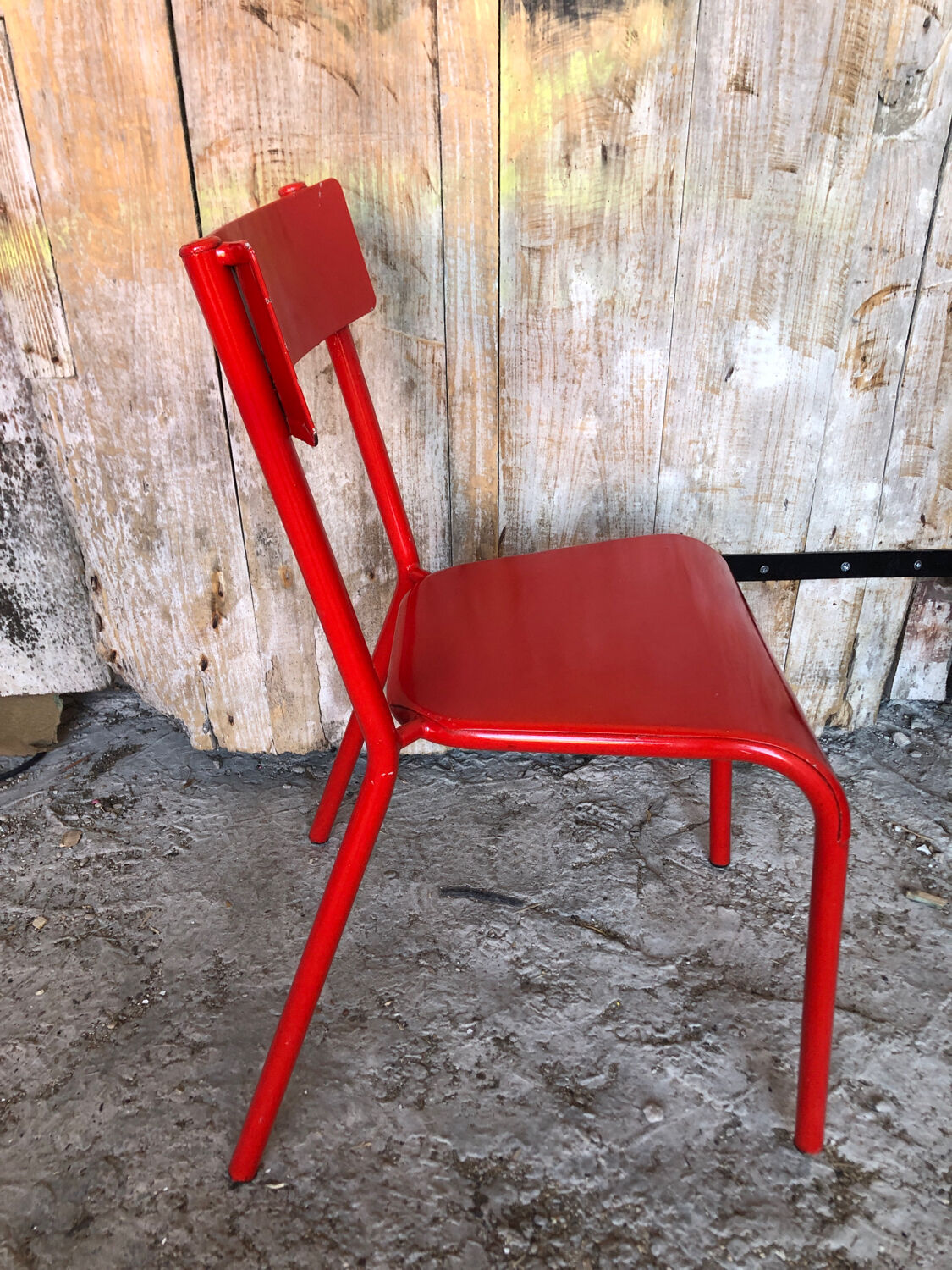 Metal red vintage chair