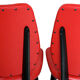 Set of 4 red quilted skai chairs year 50