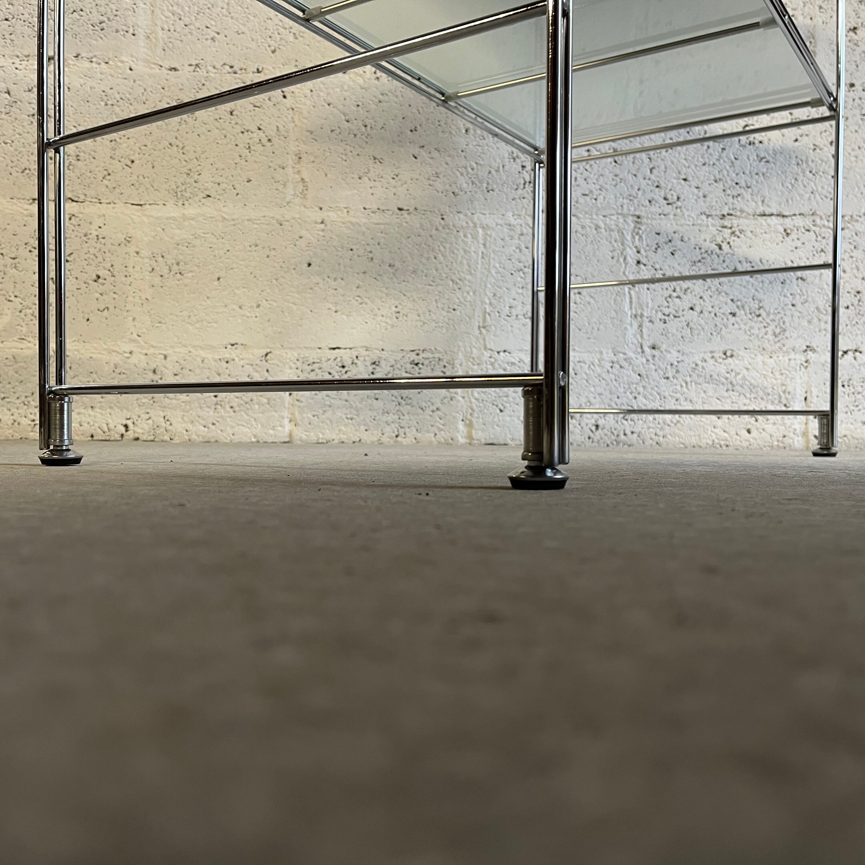 Modular shelf, tray in stainless steel and glass by Niels Gammelgaard for IKEA