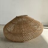 Small rattan lampshade in the shape of a braided hat