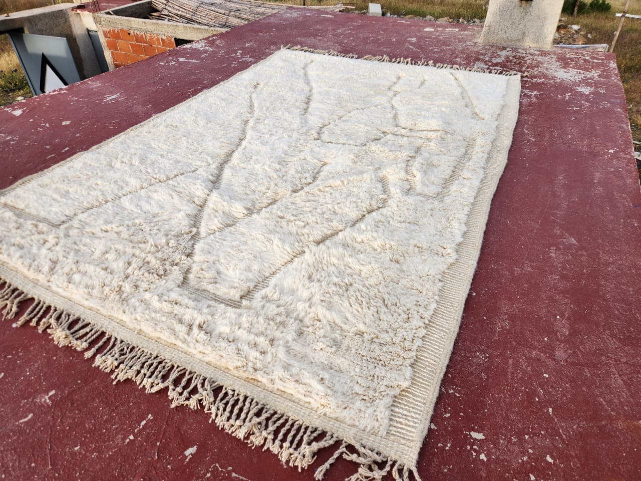 Authentic Beni Ouarain rug 300 x 200 cm in natural wool