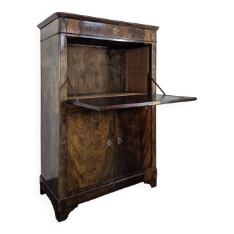 Louis Philippe style secretary in flame mahogany