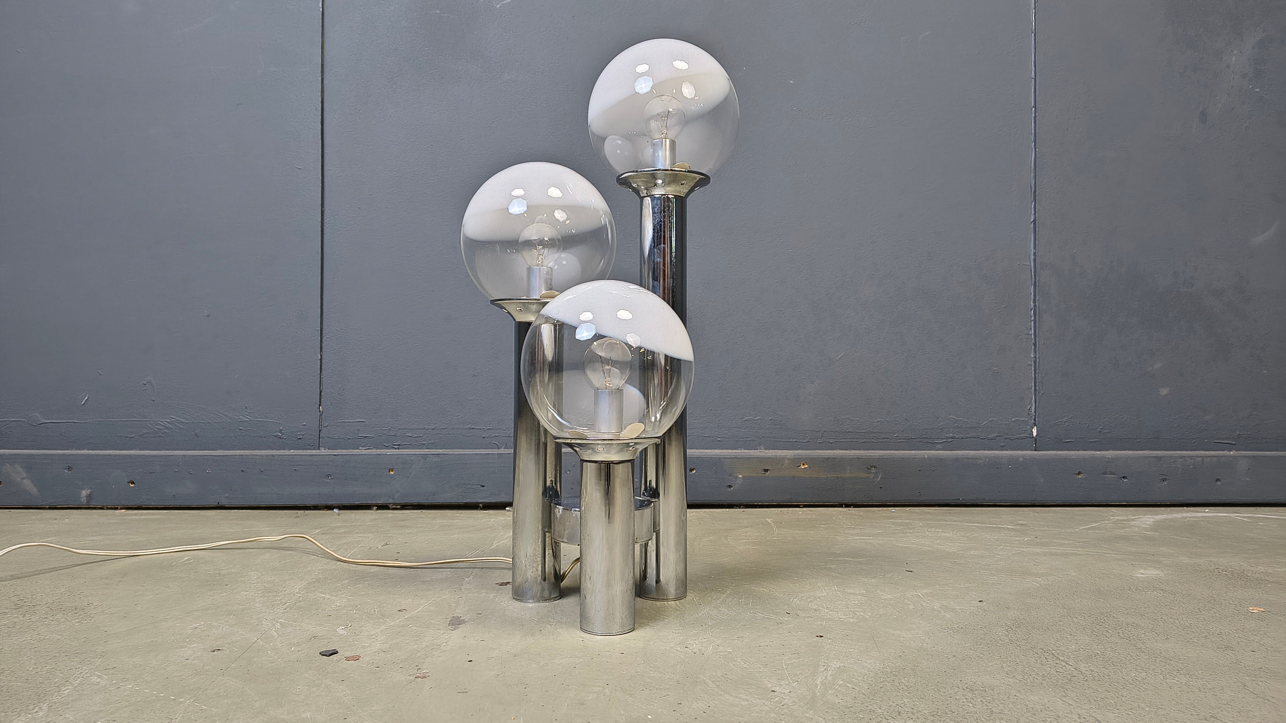 Vintage glass globe table lamp by Mazzega, 1970s
