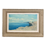 Huile sur panneau par M. Gibert XXe côte rocheuse