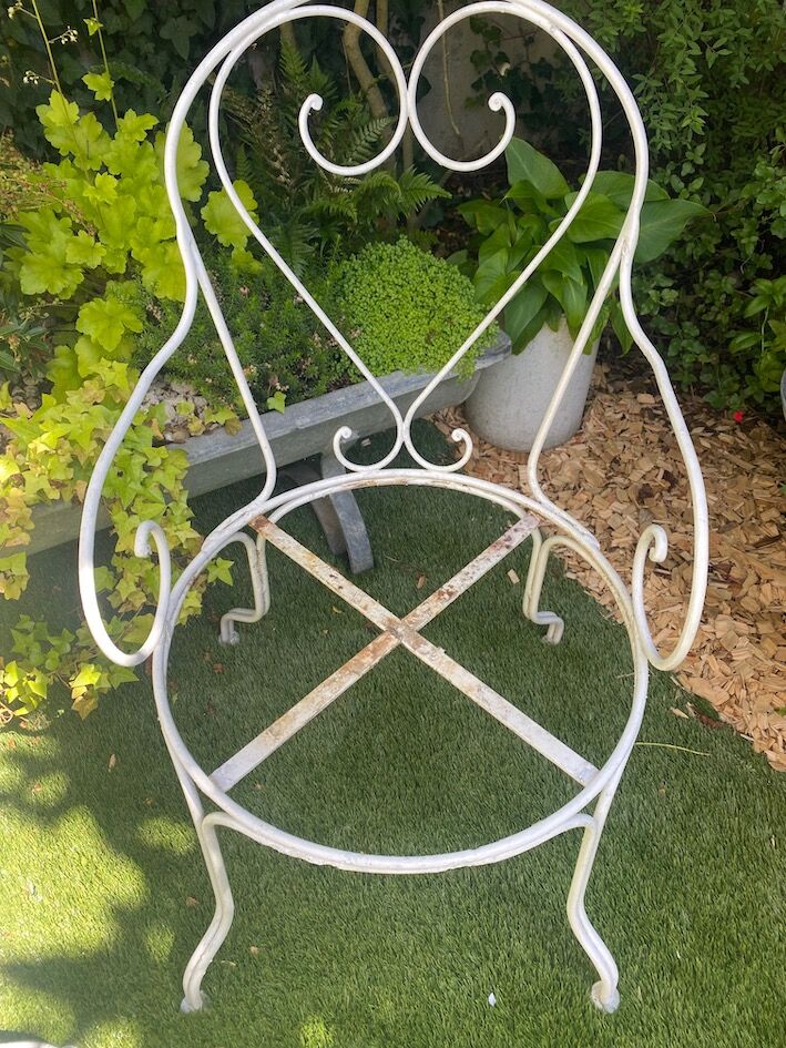 Pair of wrought iron armchairs 1950