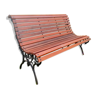 Banc de jardin ancien avec pieds en fonte vintage xxeme