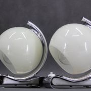 1930s Pair of Art Deco Chrome Plated Table Lamps, Czechoslovakia