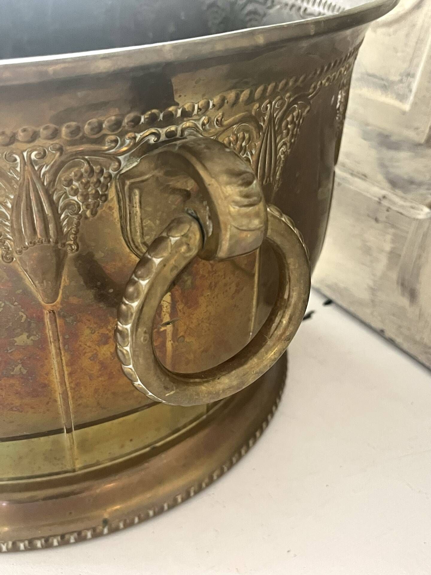 Ice Bucket, French Brass & Copper Champagne Vasque