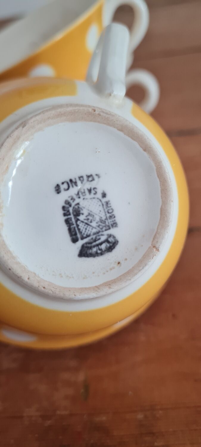 Set of 6 Digoin confetti coffee cups