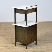 Brass Nightstand With Marble Top, 1910's