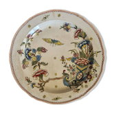 Large antique plate in Gien earthenware with Cornucopia pattern Ø 28 cm