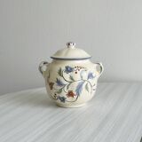 Ceramic condiment pot, hand painted sugar pot