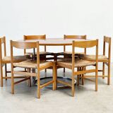 Table à manger ronde italienne en palissandre