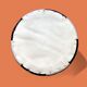 Vintage round pouf in black and white skai