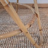 Vintage round bamboo and rattan table