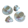 Set of 4 cups and 2 under cups High porcelain Berry "Ropes"