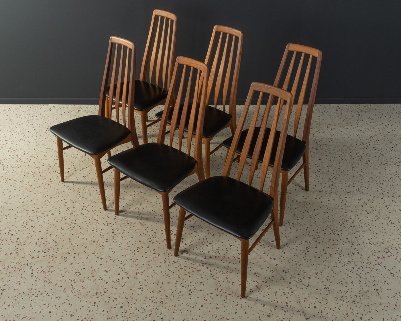 6 Eva dining chairs, Niels Koefoed