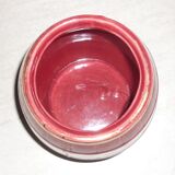 Cache-pot en céramique rouge et or vintage