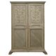 Jacobean Revival armoire, hand-carved, painted - 1840-1860