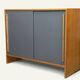 Vintage wooden sideboard with sliding doors – 1960s
