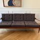 Teak and Danish Scandinavian wool sofa