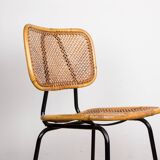 Vintage rattan and metal chair by Dirk Van Sliedrecht for Rohé Noordwolde 1950.