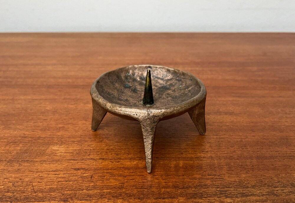 Brutalist Mid-Century Candle Holder in Bronze, 1960s
