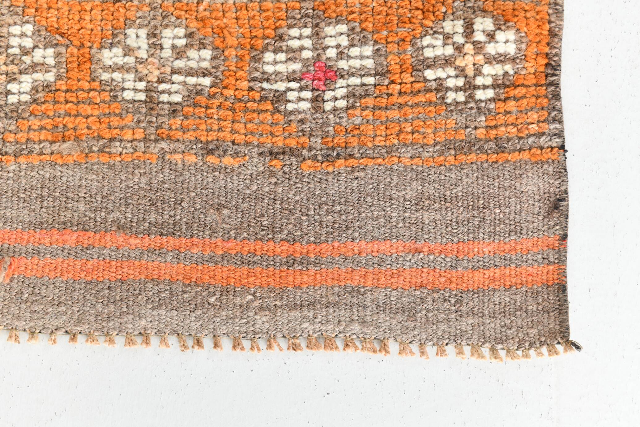 3x14 Long Hallway Runner Rug, Soft Orange Bohemian Wool Runner, 81x429Cm
