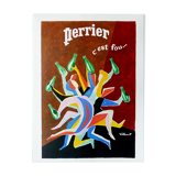 Affiche publicitaire ancienne originale  Perrier c’est fou La danse Villemot 1979