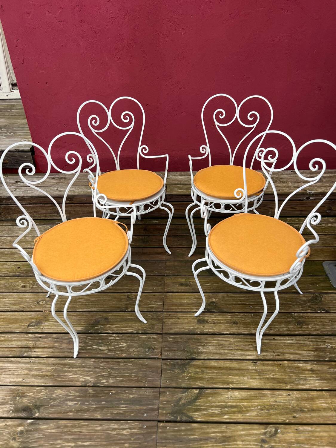 Wrought iron garden furniture
