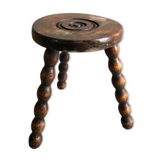 Wood tripod stool