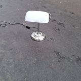 White opaline banker's lamp