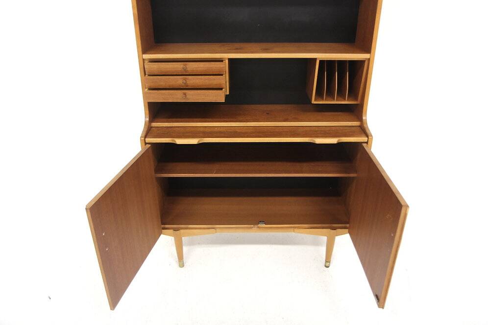 Secrétaire scandinave en teck, Hugo Troeds, Bjärnum, Suède, 1950