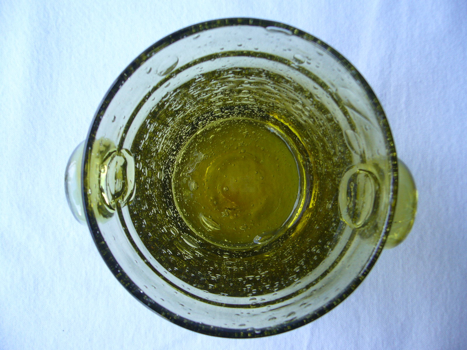 Vintage bubbled glass Biot ice bucket