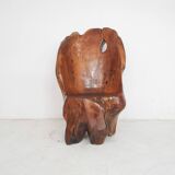 Hand carved wooden tree trunk chair, 1970's